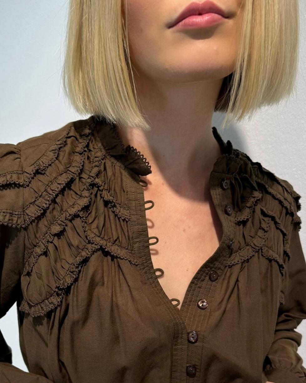 Isabel Marant Kleid "Charissa" in Dark Khaki