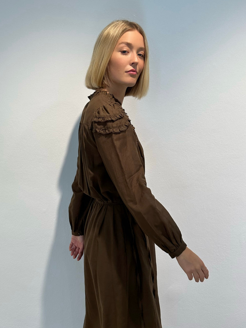 Isabel Marant Kleid "Charissa" in Dark Khaki