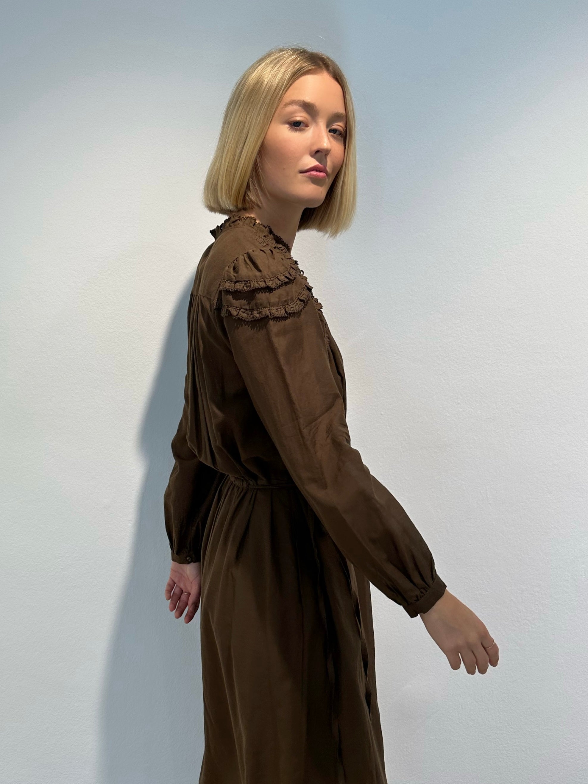 Isabel Marant Kleid "Charissa" in Dark Khaki