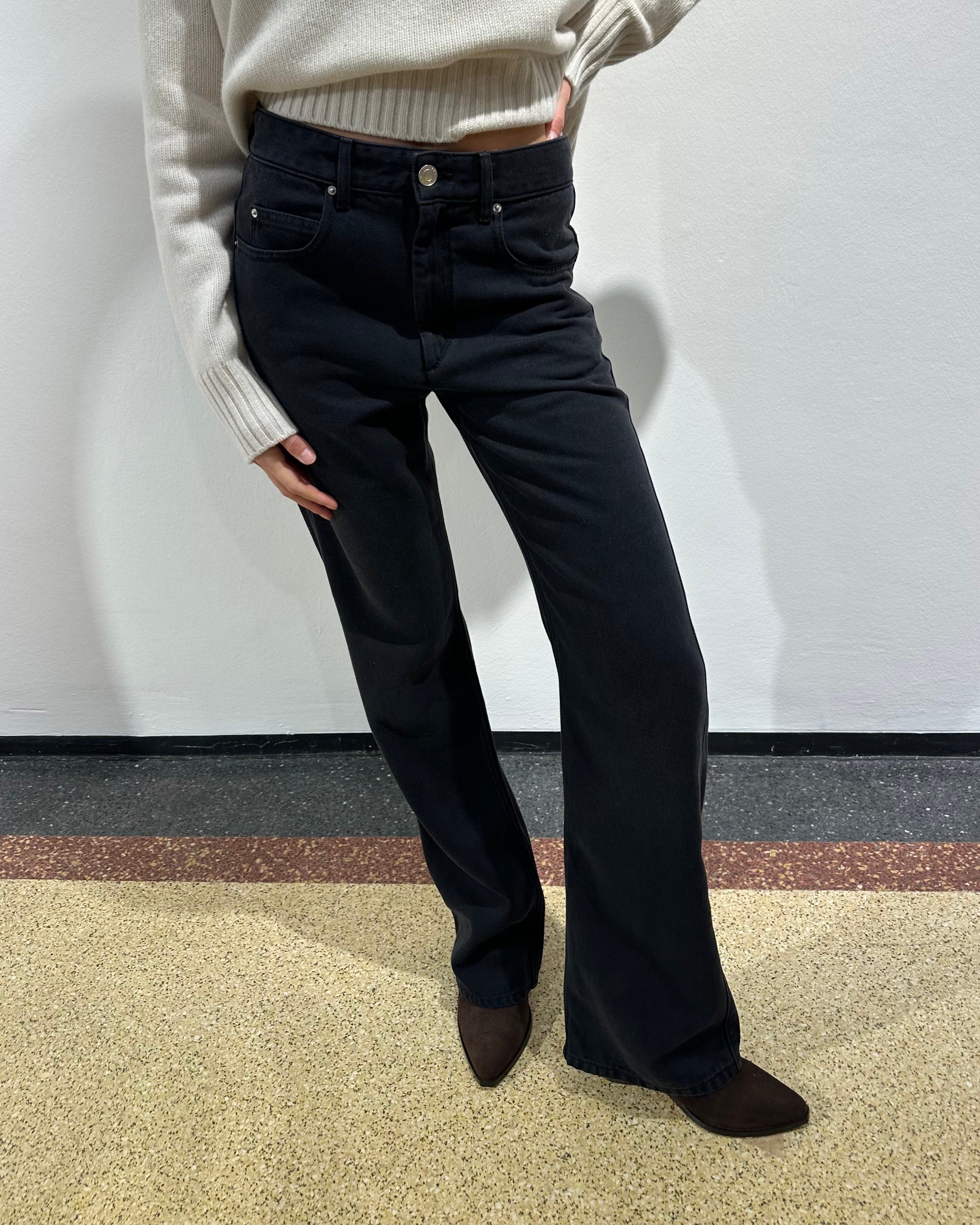 Isabel Marant Bootcut "Belvira" in Faded Black