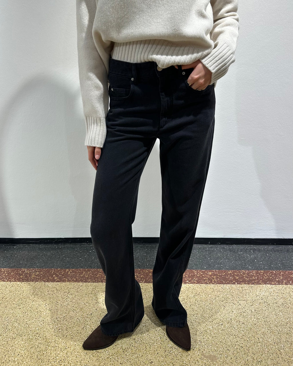 Isabel Marant Bootcut "Belvira" in Faded Black