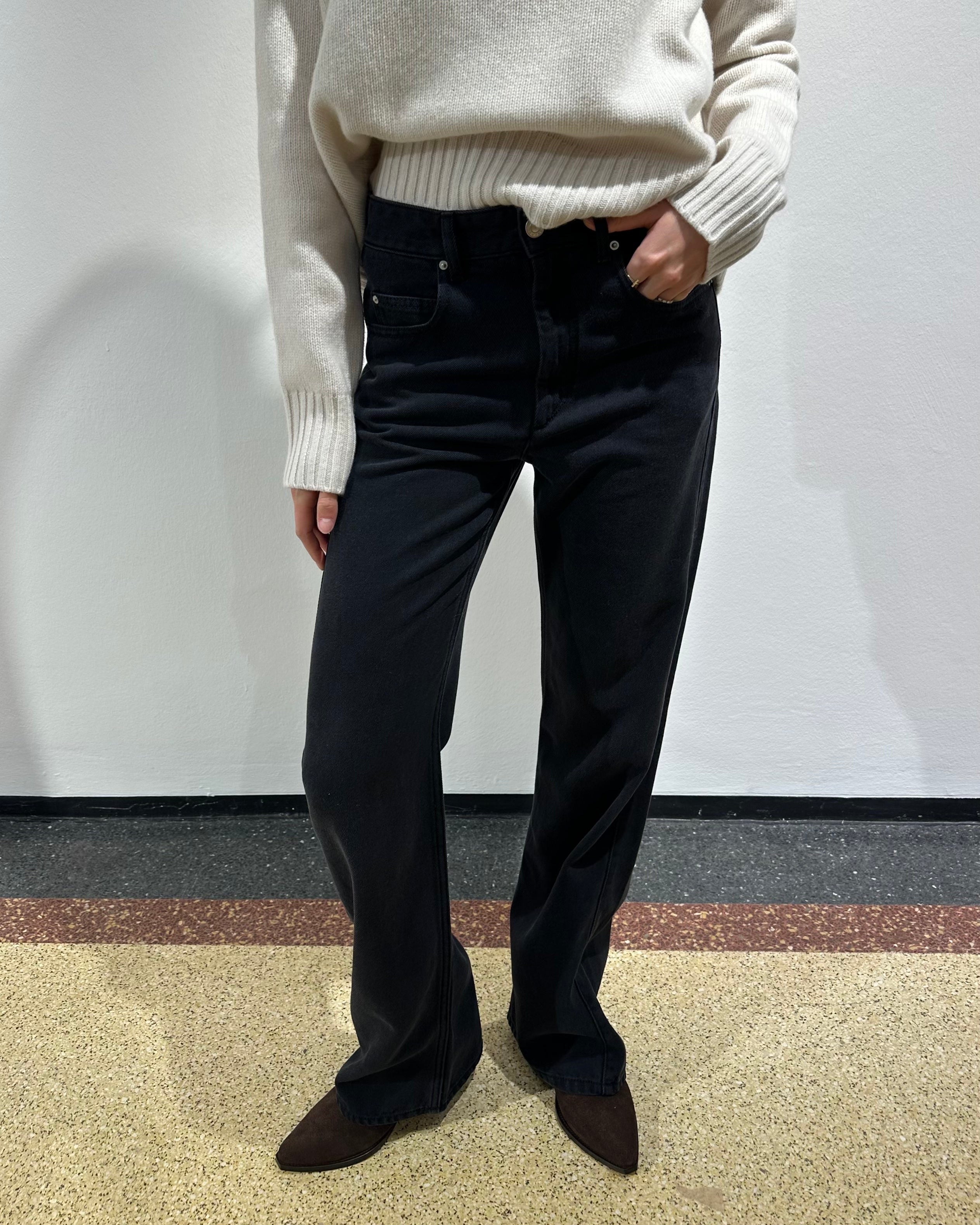 Isabel Marant Bootcut "Belvira" in Faded Black