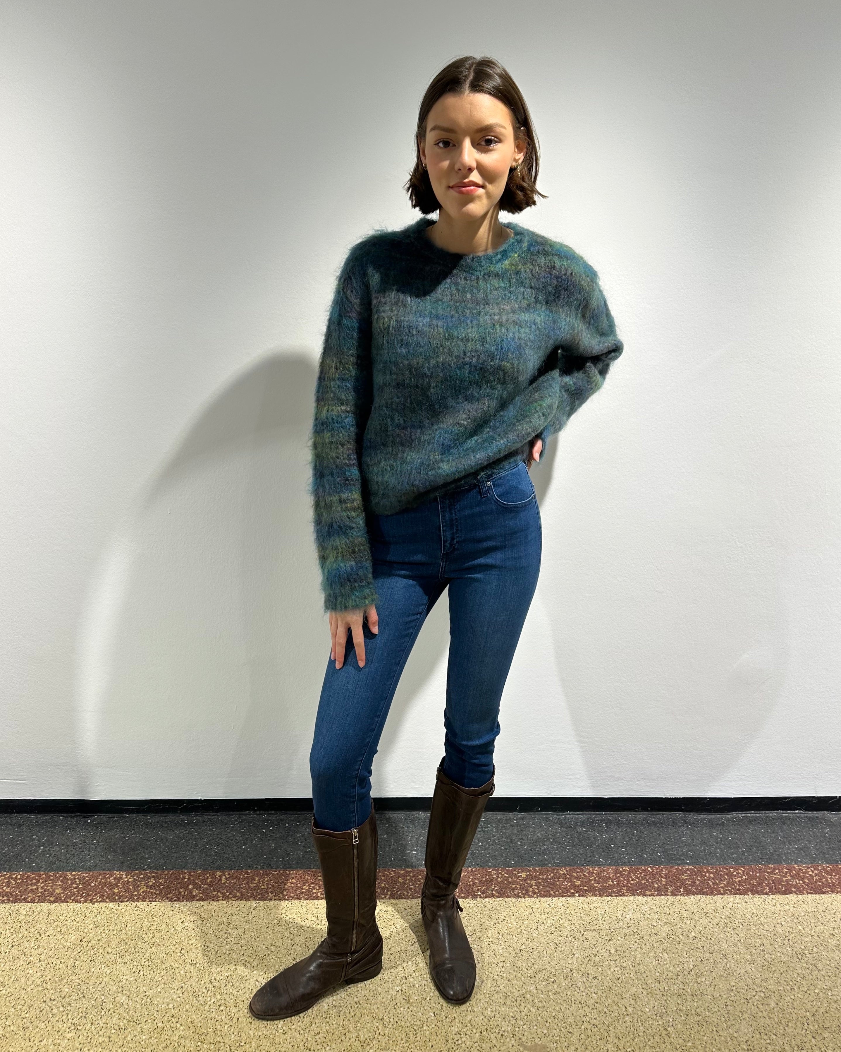 AG Jeans Slim Straight "Mari" in Mittelblau