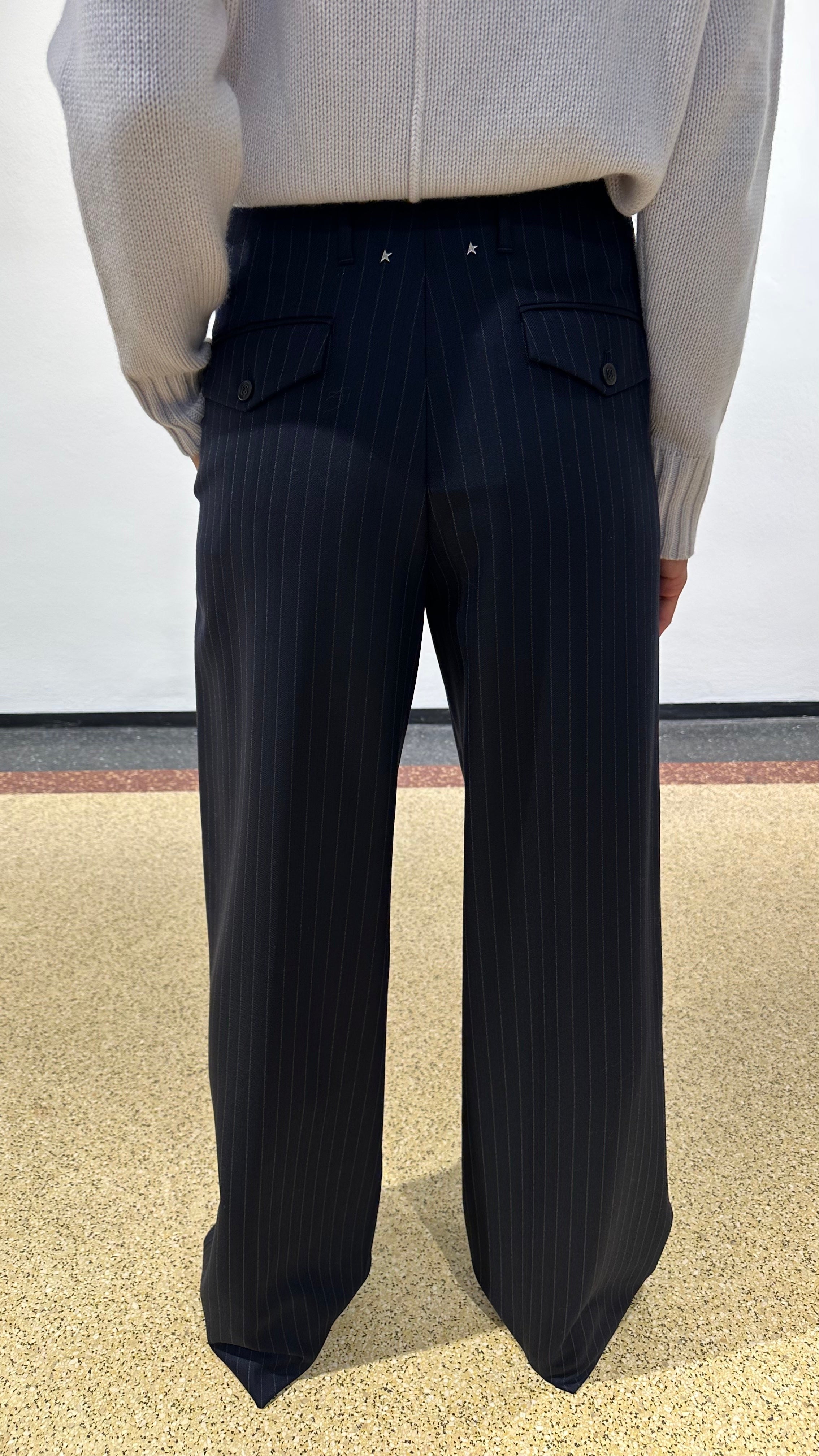 Golden Goose Wollhose "Flavia" in Dunkelblau