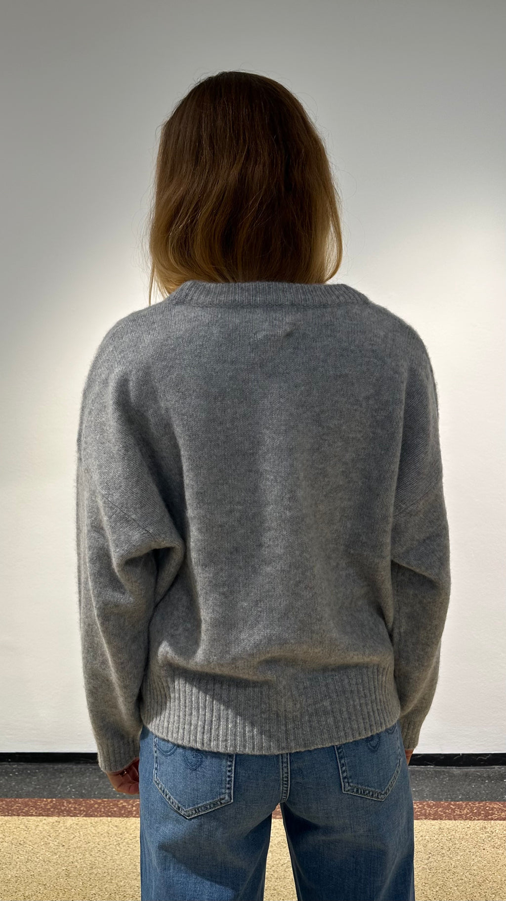 Allude Rundhalspullover in Hellgrau