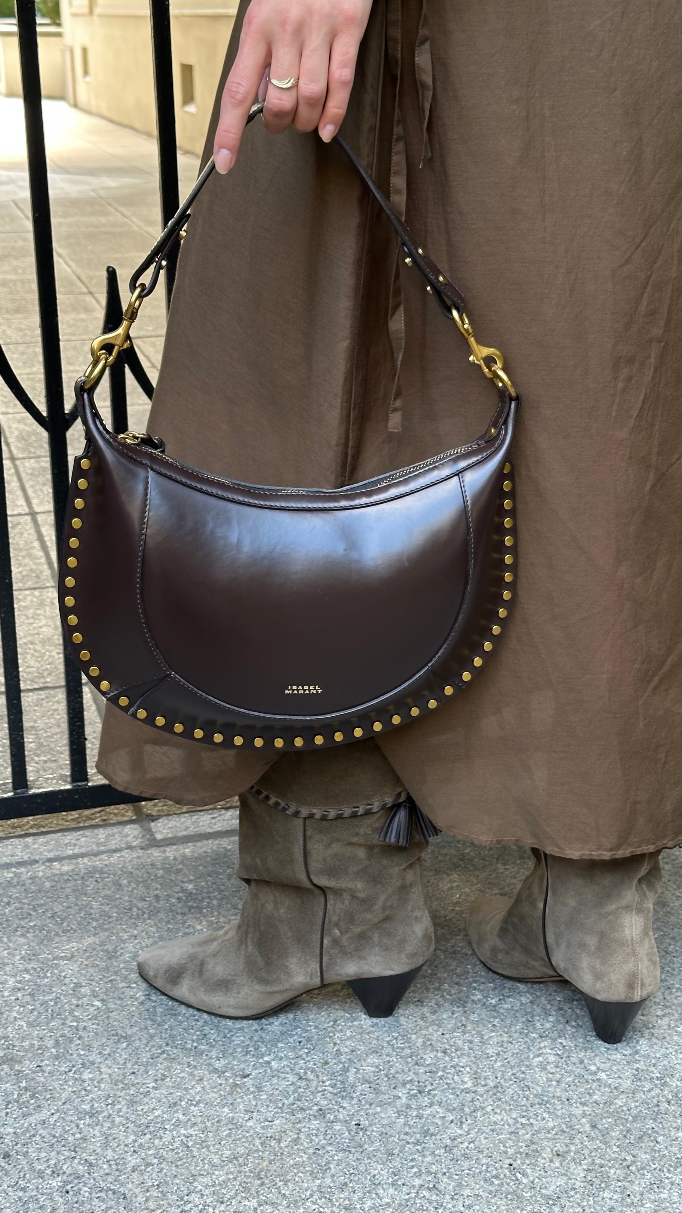 Isabel Marant Tasche "Oskan Moon" in Chocolate